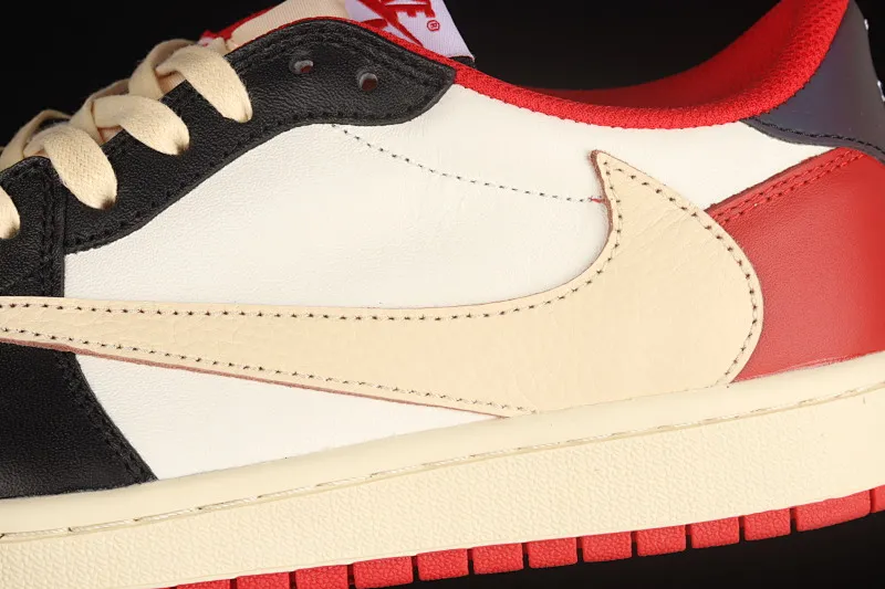 All categories Air Jordan Jordan series basketball shoes Air Jordan 1 Low Travis Scott x Air Jordan 1 Low AJ1 Joe 1 black and white red inverted low-top cultural sneakers DM7866-140